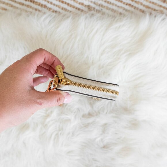 *LIKE NEW!* MICHAEL KORS MK LOGO SMARTPHONE WALLET WRISTLET White/Gray/Gold - Picture 8 of 12